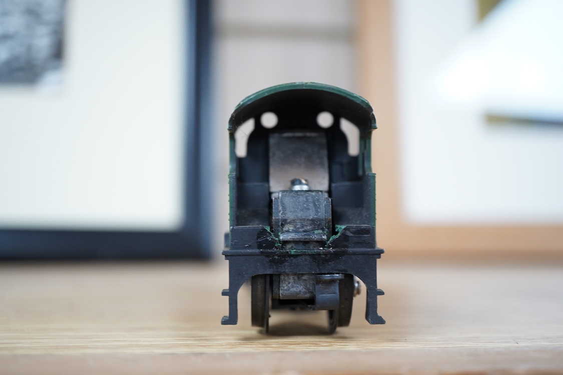 Three part-built 0 gauge railway brass and white metal locomotives by John Worsley; an ACE Products kit of an SR Bullied light Pacific with its original box, a SECR Wainwright H class 0-4-4T locomotive and an LNER class